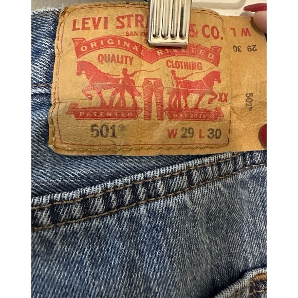 Levis 501 XX Jeans Men's 29 X 30 Blue Straight Leg Button Fly Denim - Picture 3 of 9